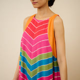 Sawan Leheriya Kota Doria Cotton Dress - Multicolour