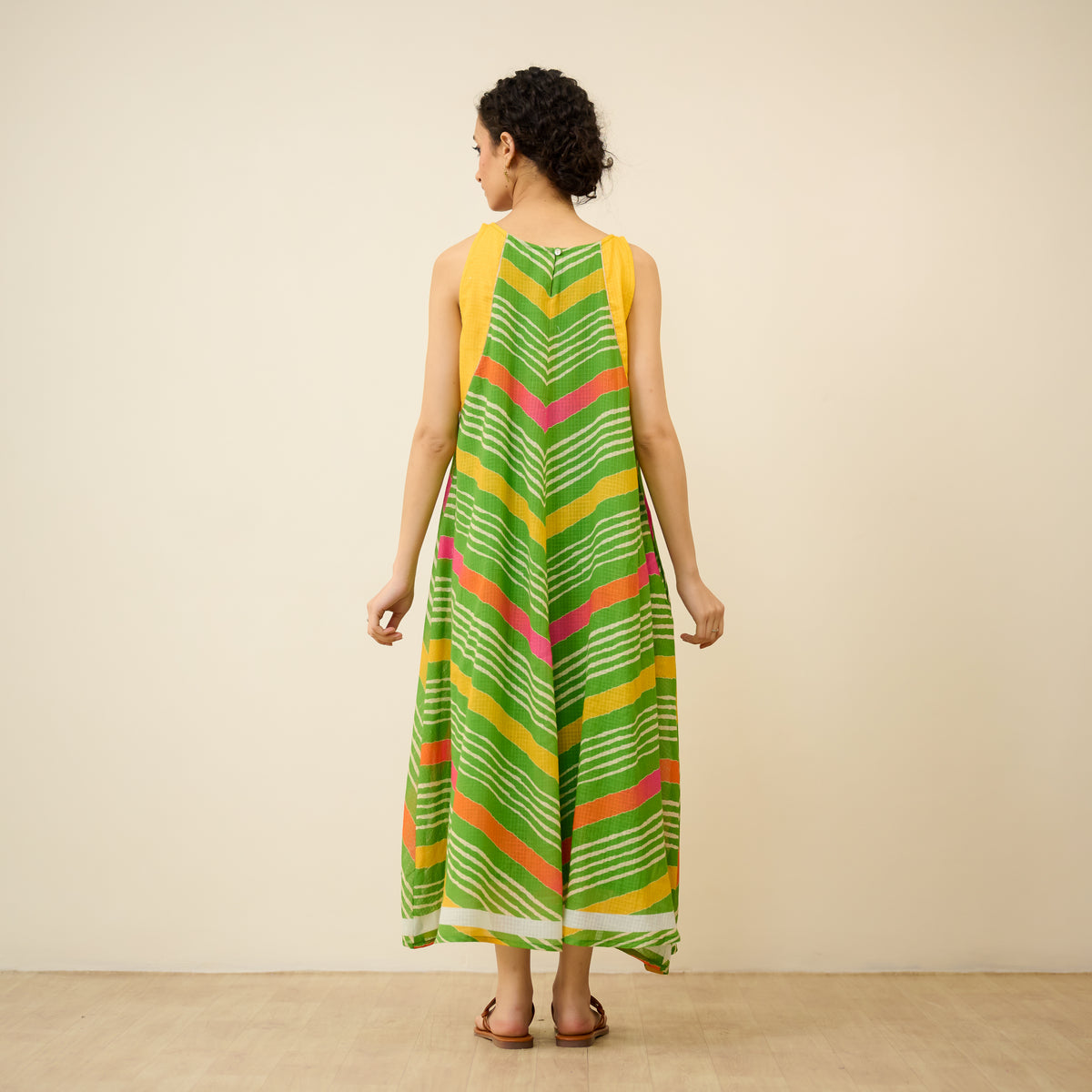 Sawan Leheriya Kota Doria Cotton Dress - Multicolour