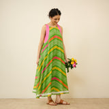 Sawan Leheriya Kota Doria Cotton Dress - Multicolour
