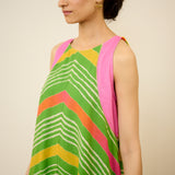 Sawan Leheriya Kota Doria Cotton Dress - Multicolour