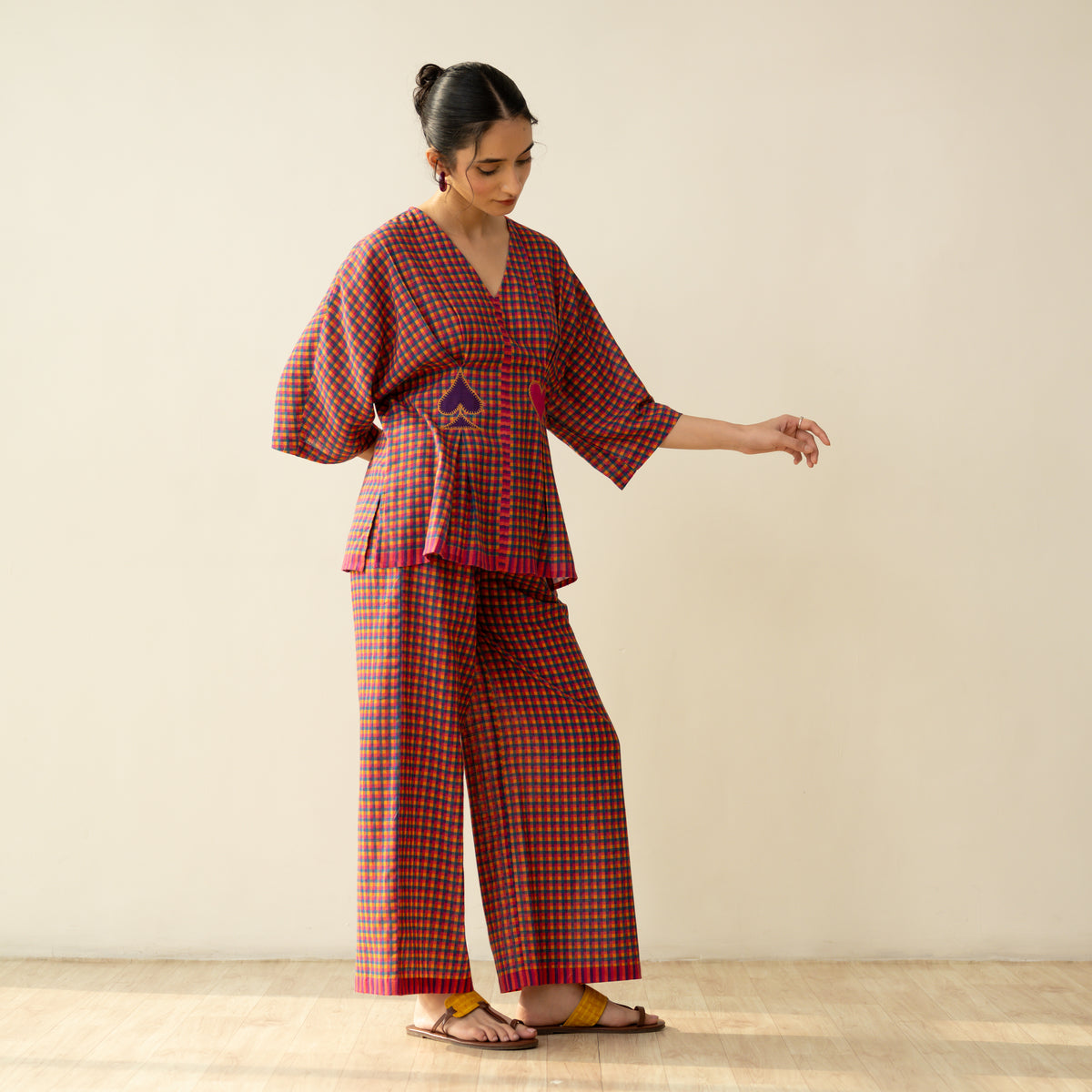 Love Bug Statement Cotton Slub Coord Set - Multicolour
