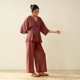 Love Bug Statement Cotton Slub Coord Set - Multicolour