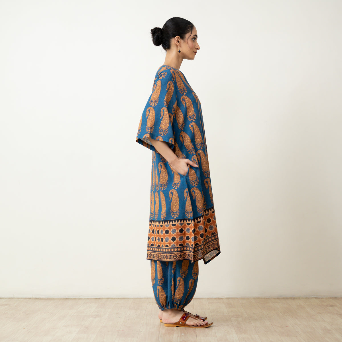 Banno Elevated Cotton Slub Kurta Set - Midnight Blue