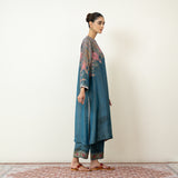 Mehbooba Festive Tissue Kurta Set - Teal Blue
