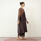 Mehbooba Festive Tissue Kurta Set - Coffee Brown