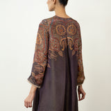 Mehbooba Festive Tissue Kurta Set - Coffee Brown