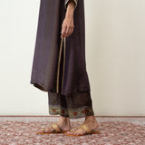 Mehbooba Festive Tissue Kurta Set - Coffee Brown