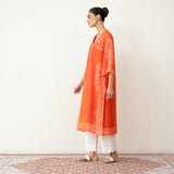 Kumkum Festive Chanderi Kurta - Tangerine