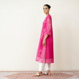 Kumkum Festive Chanderi Kurta - Berry Pink
