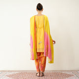 Chameli Festive Chanderi Salwar Set - Turmeric & Tangerine