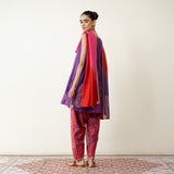 Chameli Festive Chanderi Salwar Set - Violet & Red