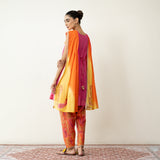 Chameli Festive Chanderi Salwar Set - Pink & Orange