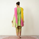 Chameli Festive Chanderi Salwar Set - Tota Green