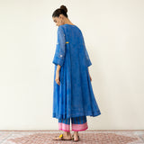 Love Bug Embroidered Festive Chanderi Set - Indigo