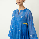 Love Bug Embroidered Festive Chanderi Set - Indigo