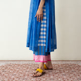 Love Bug Embroidered Festive Chanderi Set - Indigo