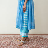 Love Bug Embroidered Festive Chanderi Set - Icy Blue