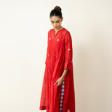 Love Bug Embroidered Festive Chanderi Set - Sindoori Laal
