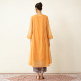 Suvarna Chanderi Kurta Set - Tangy Orange