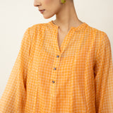 Suvarna Chanderi Kurta Set - Tangy Orange