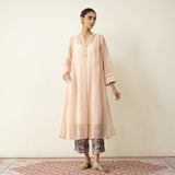 Suvarna Chanderi Kurta Set - Milky White