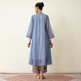 Suvarna Chanderi Kurta Set - Ink Blue