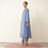 Suvarna Chanderi Kurta Set - Ink Blue