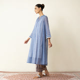 Suvarna Chanderi Kurta Set - Ink Blue