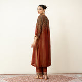 Mehbooba Festive Tissue Kurta Set - Rust
