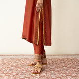 Mehbooba Festive Tissue Kurta Set - Rust