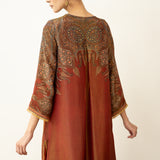 Mehbooba Festive Tissue Kurta Set - Rust
