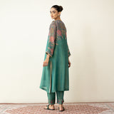 Mehbooba Festive Tissue Kurta Set - Sea Green