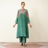 Mehbooba Festive Tissue Kurta Set - Sea Green