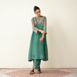 Mehbooba Festive Tissue Kurta Set - Sea Green