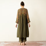 Mehbooba Festive Tissue Kurta Set - Henna