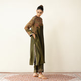 Mehbooba Festive Tissue Kurta Set - Henna
