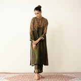 Mehbooba Festive Tissue Kurta Set - Henna