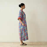 Miss Sunshine Midi Cotton Slub Dress - Multicolour