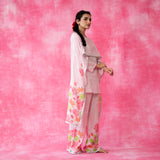 Chameli Statement Modal Palazzo Set - Cloudy Pink