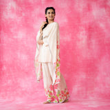Chameli Statement Modal Palazzo Set - Cream