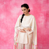 Chameli Statement Modal Palazzo Set - Cream