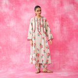 Reena Mulmul Cotton Kurta Set - Beige