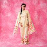 Chameli Statement Modal Palazzo Set - Butter Yellow