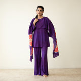 Champakali Statement Modal Palazzo Set - Violet