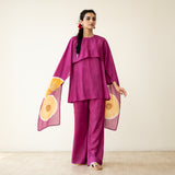 Champakali Statement Modal Palazzo Set - Very Berry