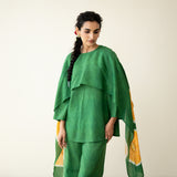 Champakali Statement Modal Palazzo Set - Forest Green