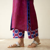 Rekha Slub Cotton Statement Kurta Set - Very Berry