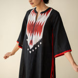 Rekha Slub Cotton Statement Kurta Set - Black