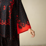 Senorita Hand Embroidered Mulmul Cotton Farshi Set - Dramatic Black