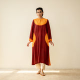 Pitaara Hand Embroidered Modal Kurta - True Red